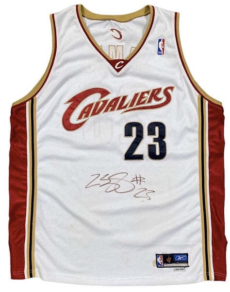 2003-04 LeBron James Cleveland Cavaliers Rookie Signed Game Issued Jersey (JSA)