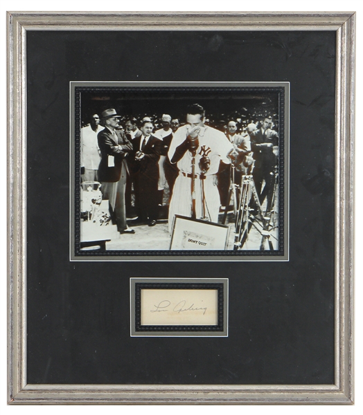 Lot of 2 Framed Yankees Legends Autograph Display (Gehrig)