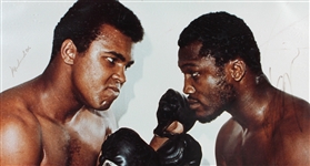 Muhammad Ali and Joe Frazier Signed Framed Display