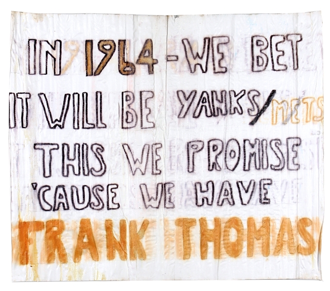 Historic 1963 New York Mets Homemade Stadium Banner From 1st Annual Banner Day