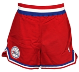 Philadelphia 76ers Red Basketball Shorts with Stripes