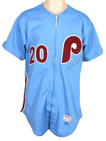 1983 Mike Schmidt Philadelphia Phillies Game-Used and Signed Road Jersey (JSA & Matt Minker Collection)