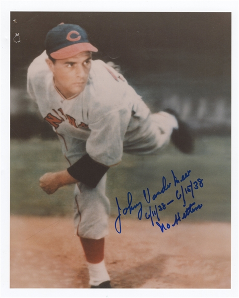 Johnny Vander Meer Signed Photograph With "No Hitter" Inscription