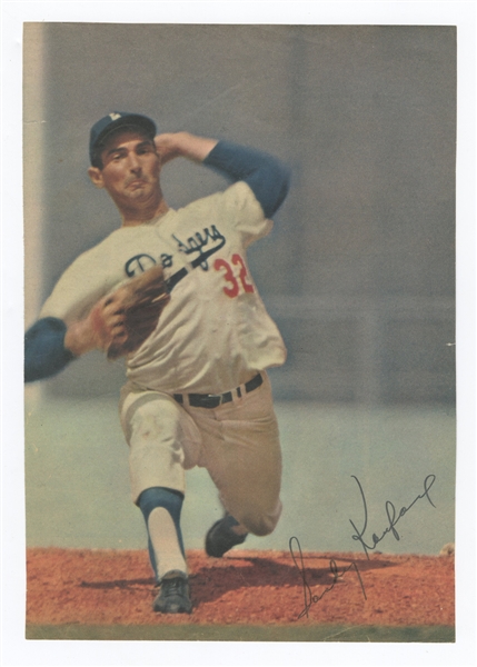 Sandy Koufax Signed Magazine Cutout Photograph