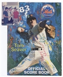 Tom and Nancy Seaver Signed 1983 New York Mets Score Book Cover Cutout