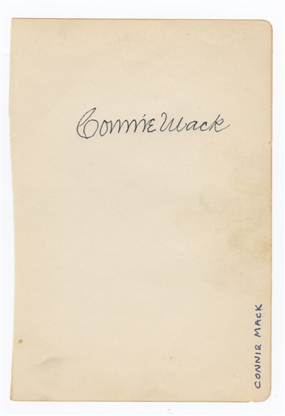 Connie Mack Signed Autograph Page
