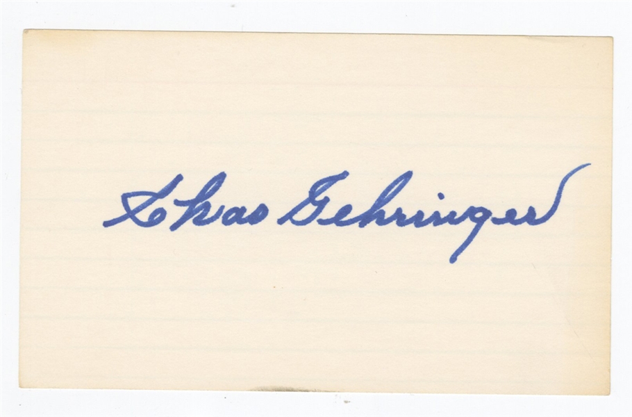 Charlie Gehringer Signed Index Card