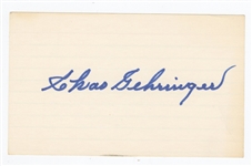Charlie Gehringer Signed Index Card
