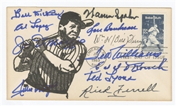 Babe Ruth FDC With 10 MLB Hall of Famer Signatures (DiMaggio, Williams)