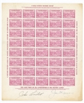 Joe DiMaggio Signed 1948 US Olympic Stamp Sheet (w/ John Lindell)