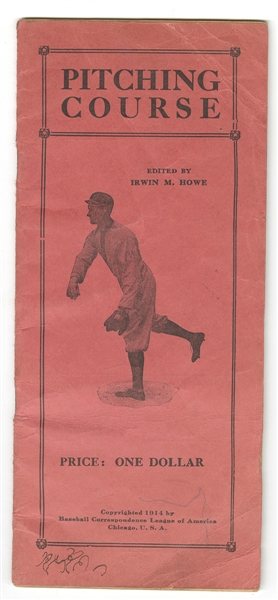 1914 Walter Johnson Pitching Course Booklet With Christy Mathewson