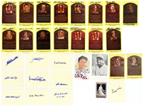 Collection of Baseball Autographs (27) Mostly HOF Plaques