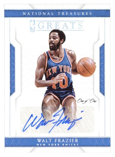 Walt Frazier National Treasures NBA Great 1/1 Autographed Card