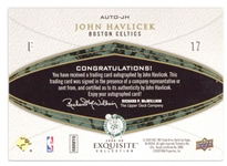 John Havlicek Exquisite Collection Auto-JH Autographed Card (#24/35)