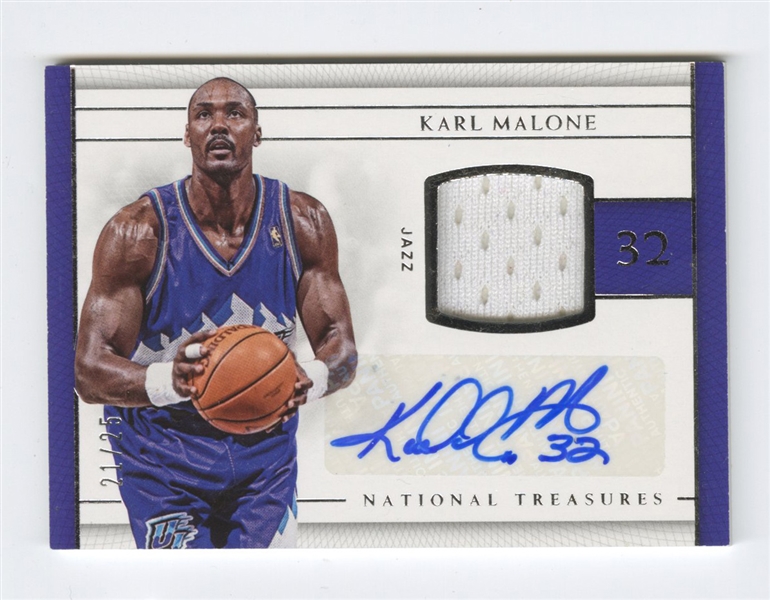 2016-17 National Treasures #30 Karl Malone Patch-Auto (#21/25)