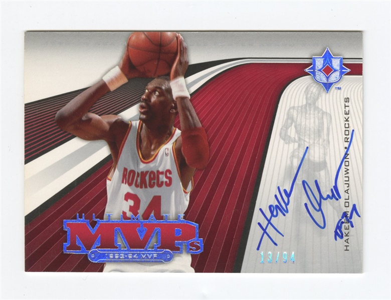 2004-05 UD Ultimate Collection #MVP-HO Hakeem Olajuwon Ultimate MVPs Auto (#13/94)