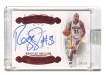 2017-18 Flawless #HN-RM Reggie Miller Honored Numbers Ruby Auto (#10/15)