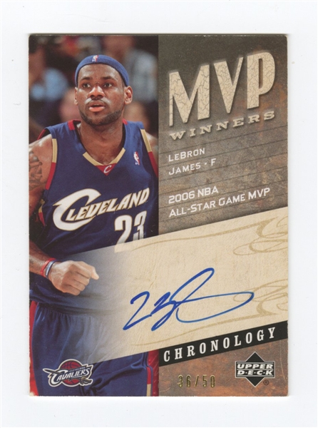 2006-07 UD Chronology #MVP-LJ LeBron James MVP Winners Autograph (#36/50)