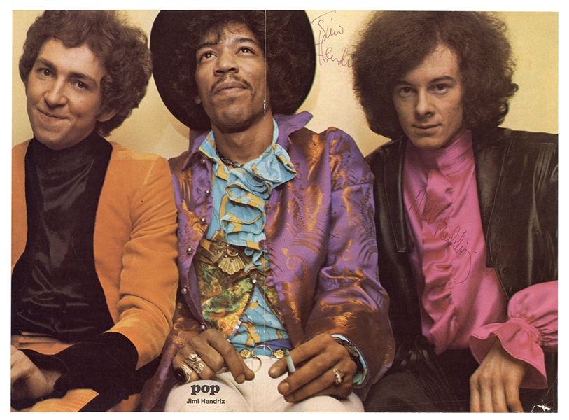 Jimi Hendrix & Noel Redding Signed Oversized Color 17 x 12 Magazine Photograph (JSA & REAL)