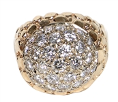 Elvis Presley Owned & Worn 4ct Diamond and Gold Cluster Ring