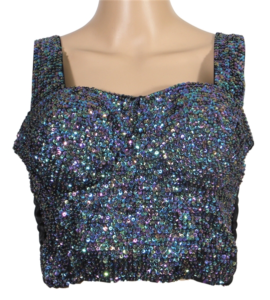 Madonna Circa 1990s Stage Worn Multi-Colored Sequin Bra Top