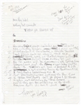 Tupac Shakur Original Working Handwritten Lyrics for "Throw Your Hands Up" (JSA)