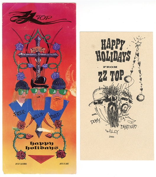 ZZ Top and Iron Maiden Facsimile Signed Christmas Cards (Magic Mike Collection)