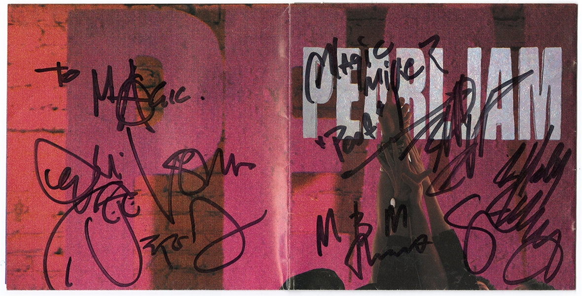 Pearl Jam Band Signed “Ten” CD Cover (Magic Mike Collection)