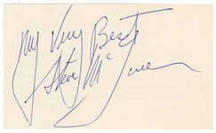 Steve McQueen Signed Postcard (JSA)