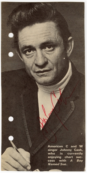 Johnny Cash Signed Magazine Photograph (REAL)