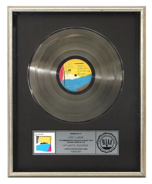 Genesis “ABACAB” Original RIAA Platinum Record Award (Judy Libow Collection)