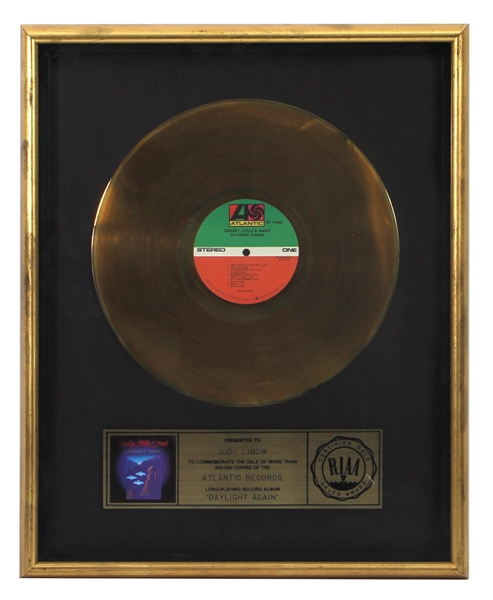 Crosby, Stills, Nash & Young “Daylight Again” RIAA Gold Record Award (Judy Libow Collection)