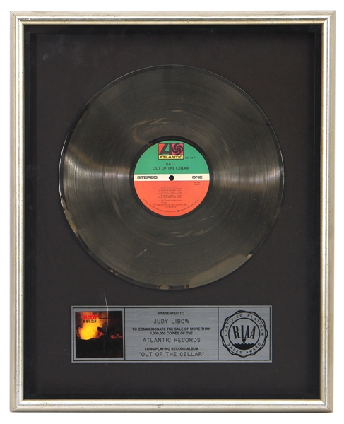 Ratt “Out of the Cellar” Original RIAA Platinum Record Award