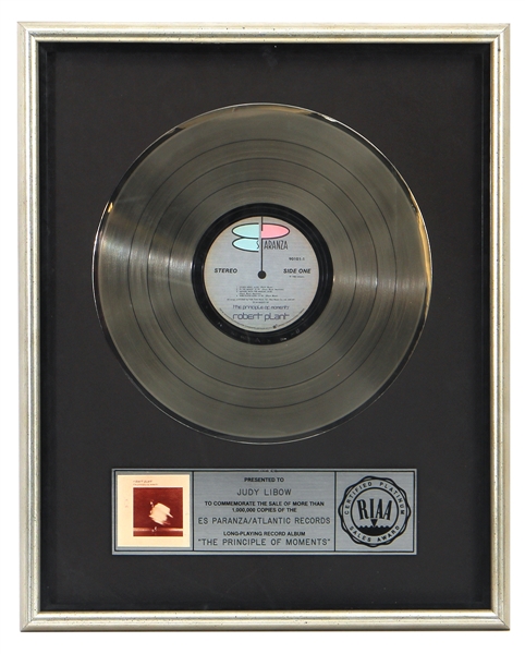 Robert Plant “The Principle of Moments” Original RIAA Platinum Sales Award (Judy Libow Collection)