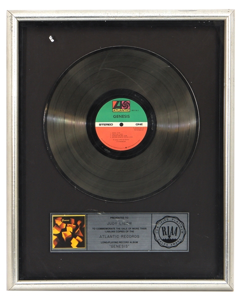 Genesis “Genesis” Original RIAA Platinum Sales Award (Judy Libow Collection)