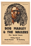 Bob Marley & the Wailers Greek Theater/UC Berkeley Original 1978 Concert Poster