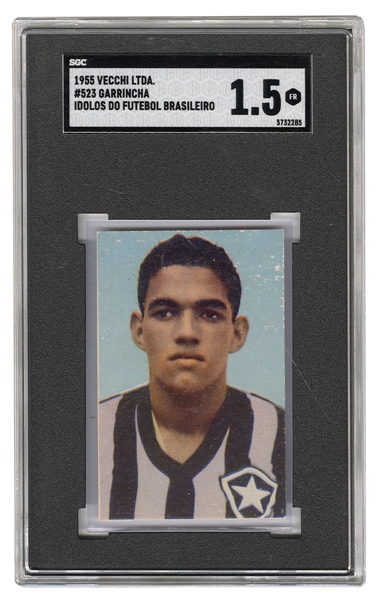 1955 Vecchi LTDA Garrincha Rookie Card Idolos Do Futebol #523 SGC 1.5