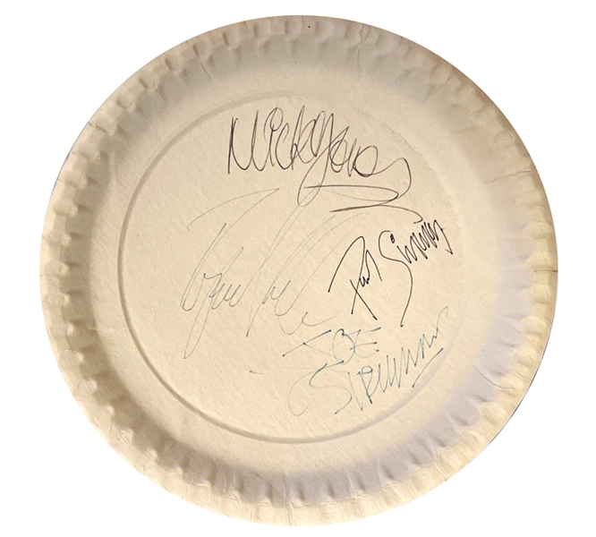 The Clash Band Signed Paper Plate (Stinky Fingers Club)