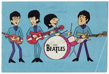The Beatles Signed Cartoon Cover U.K. Tour Program December 3-12th, 1965 (REAL)