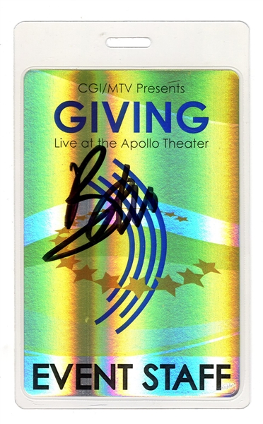 U2 Bono Signed “Live at the Apollo Theater” Pass (REAL)