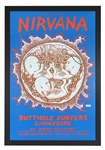 Nirvana Original 1993 In Utero Tour Oakland Coliseum NYE Concert Poster BG 90