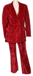 Janis Joplin Owned & Stage Worn Red Velvet Jacket and Pants Outfit