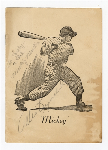 Mickey Mantle Rookie Signed & Inscribed 1952 Banquet Program