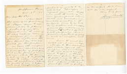 1888 Edwin Booth Letter (ALS) To Artist Oliver Lay (Booth Portrait as Hamlet) JSA