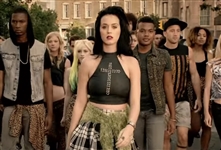 Katy Perry MTV Video Music Awards Promo Video & Interview Worn Black Leather Cross Crop Top