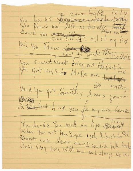 Aretha Franklin Handwritten Lyrics