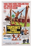 "Tarzans Three Challenges" Rare Original One Sheet Movie Poster