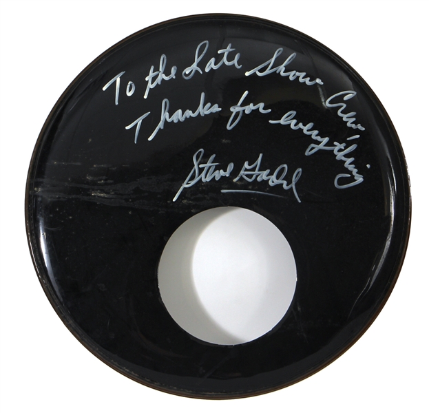 Steve Gadd Signed Late Night With David Letterman Drumhead