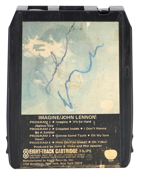 John Lennon & Yoko Ono Signed “Imagine” 8-Track (JSA)