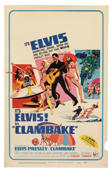 Elvis Presley Original "Clambake" Movie Theater Poster
